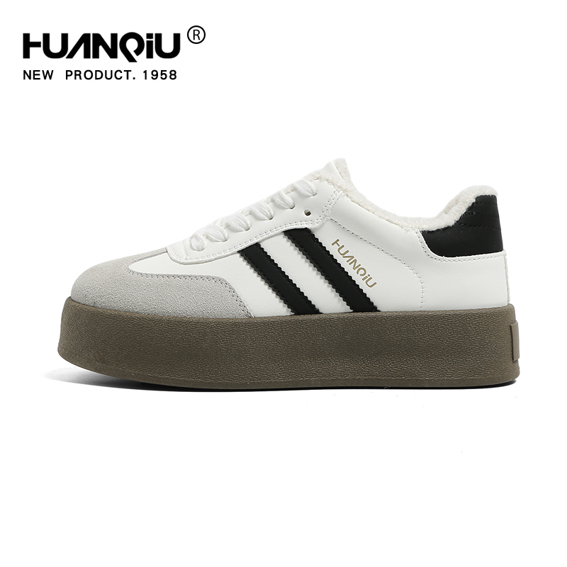 Universal Fleece-Lined Platform German Training Shoes Women's 2024 New Arrival Autumn/Winter Shoes Women's White Shoes 2025 Sports Best Selling Board Shoes