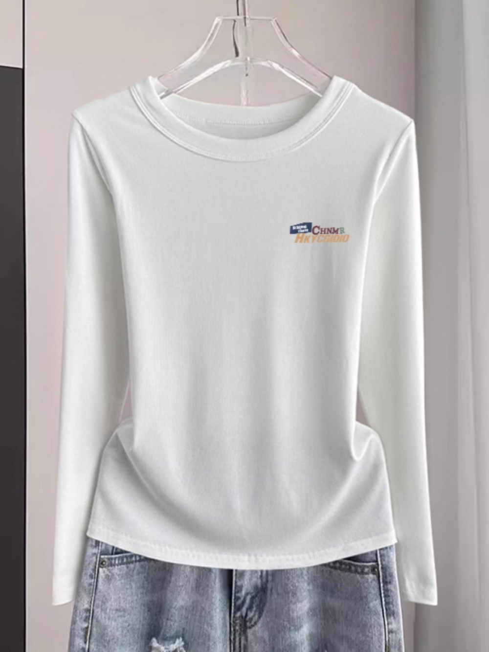 Dralon Heattech Shoulder Long Sleeves T-Shirt Women's 2025 New round Neck Tops Fall/Winter Slim Short Inner Bottoming Shirt