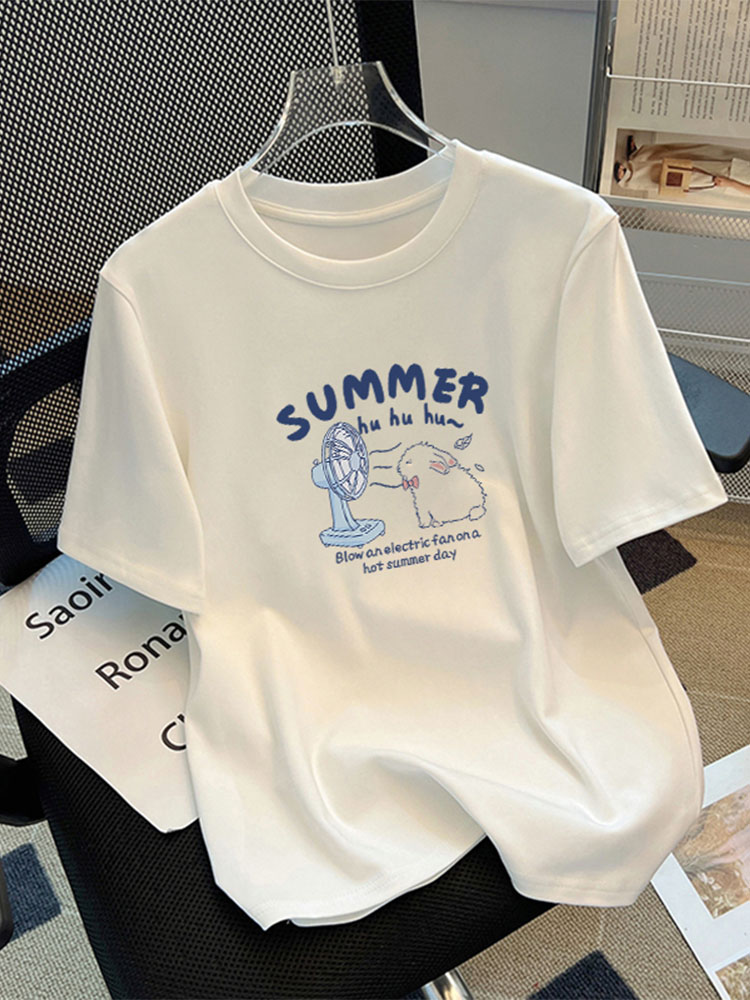 Women's Shoulder Pure Cotton Short Sleeve T-Shirt Women's Summer 2025 New Style White Loose Half Sleeve Bottoming Shirt Fashion