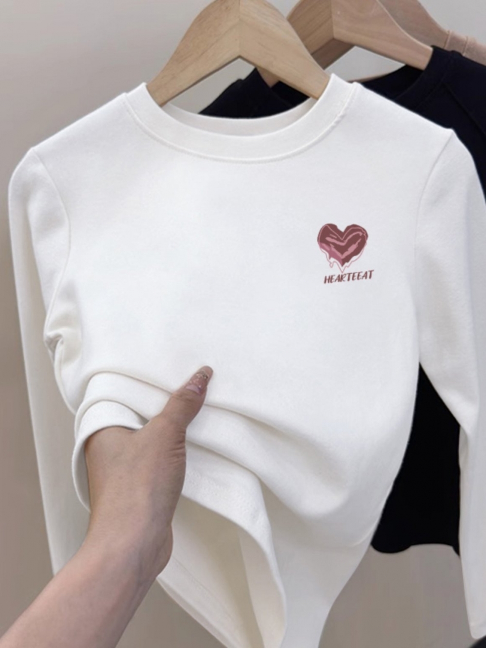 European Cargo Shoulder T-shirt Women's Long Sleeve 2025 Spring & Fall New Arrival Silm Slim Looking Bottoming Shirt Inner Wear Pure Cotton Short Tops