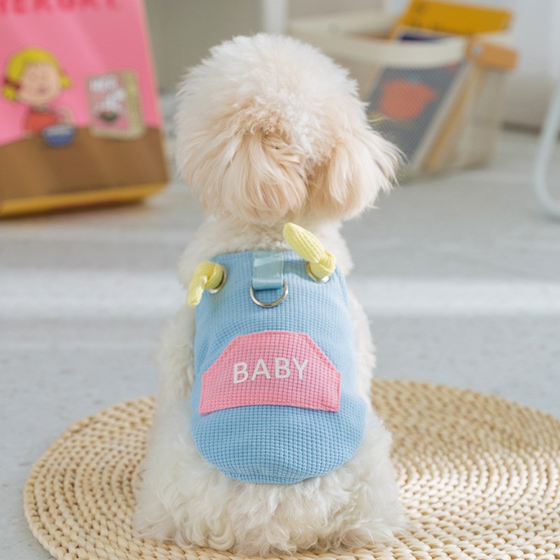 Puppy Clothes Summer Thin Vest Hand Holding Rope Pet Teddy Bichon Schnauzer Cat Hippie Dog Summer