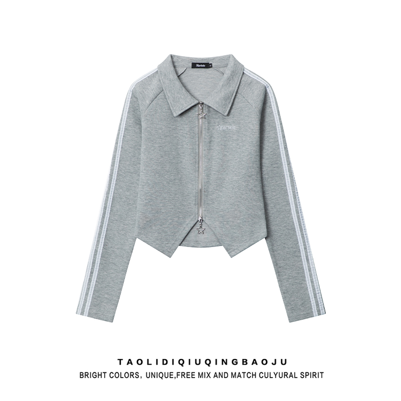 Polo Asymmetrical Hem Slim-Fit All-Matching Short Outwear