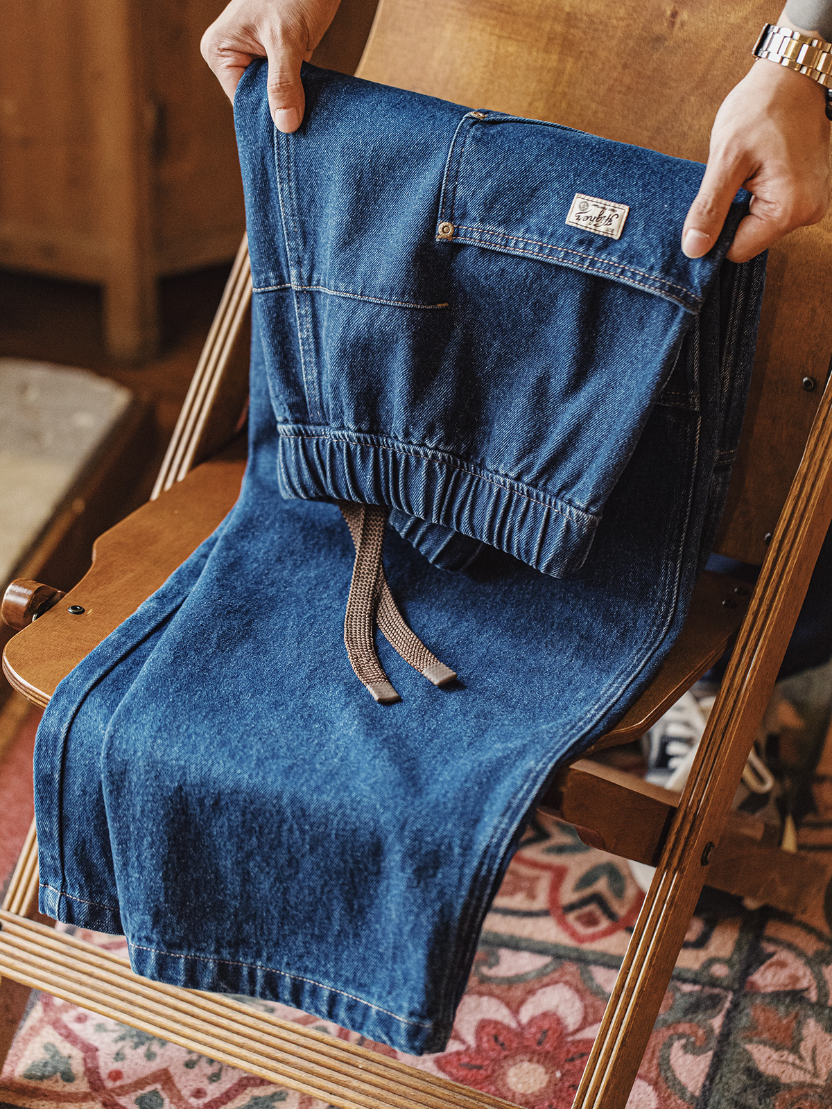 Madden Washed Logging Denim Profile Wide-Leg Workwear