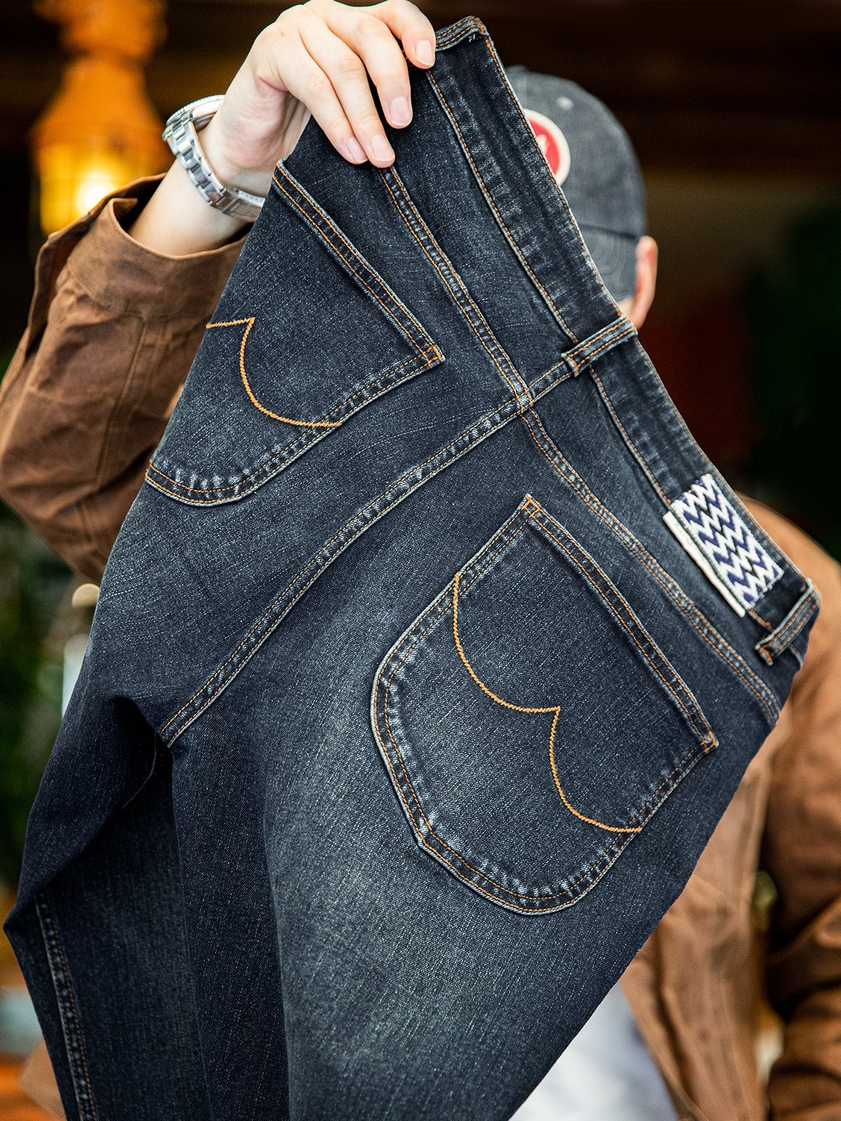 Madeng Denim Denim Amekaji Distressed Parka