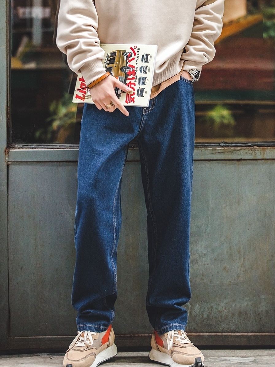 Madeng Washed Denim Denim Dark Blue Dad Parka
