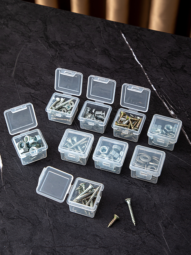 Mini Plastic Transparent Spare Parts Box Multi-Grid Storage Screw Box Tool Classification Digital Component Accessories Contact Lens Case