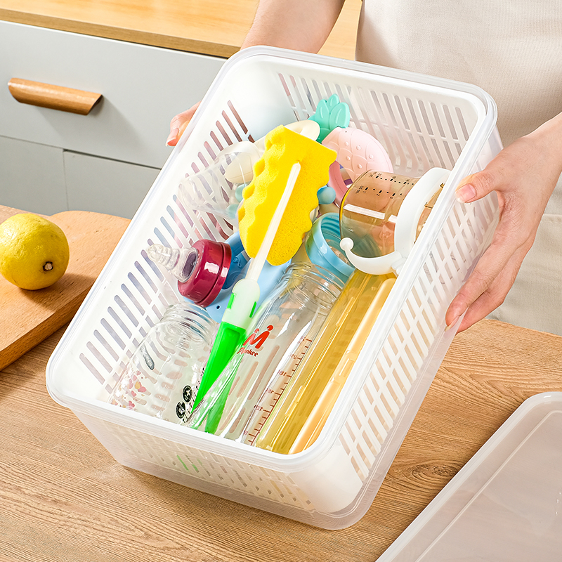 Baby Washing Baby Bottle Special Basin Baby Food Grade Cleaning Antibacterial Disinfection Drain Storage Box Breast Pump Feeding Bottle Box