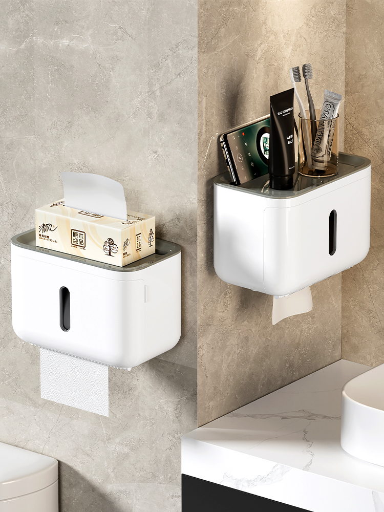 Toilet Waterproof Towel Rack Punch-Free Wall-Mounted Toilet