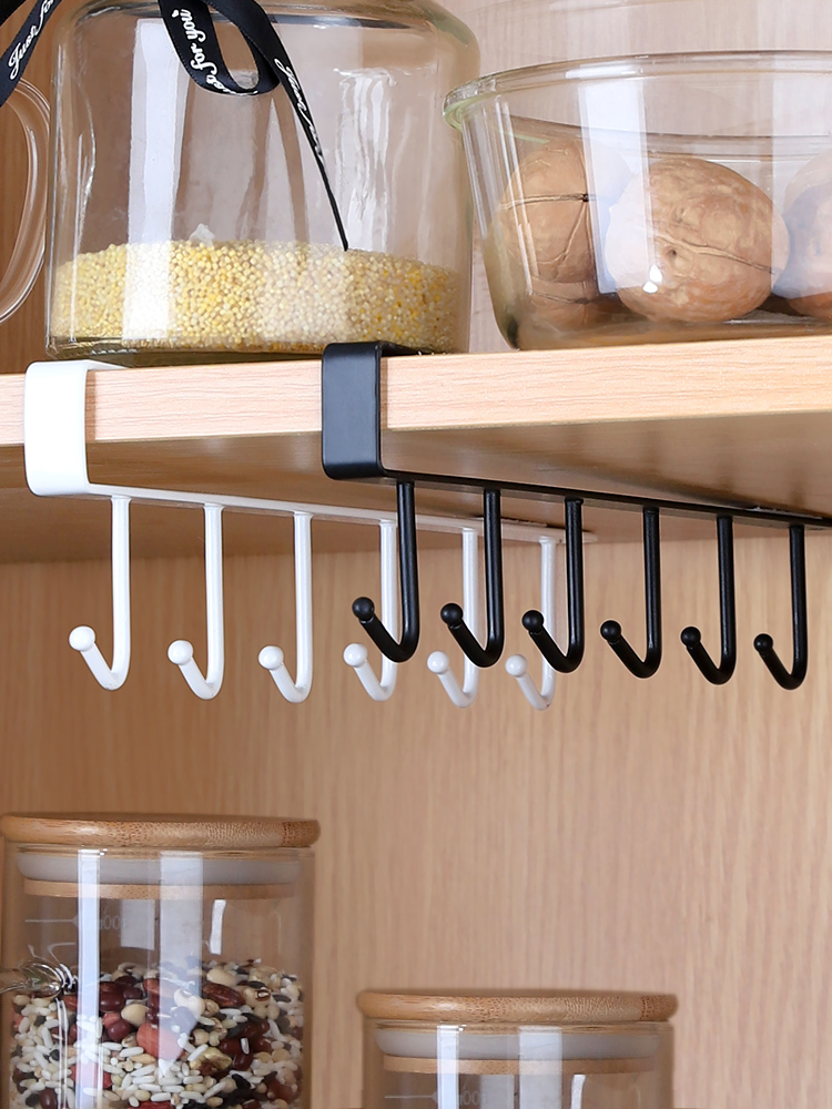 Punch-Free Hook a Row of Cabinet Door Organizing Rack Kitchen