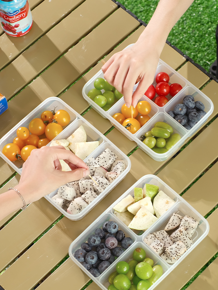 Compartment Fruit Container Outdoor Portable Refrigerator Fresh Lunch Box Kids Primary School Student Food Grade Outdoor Picnic Camping