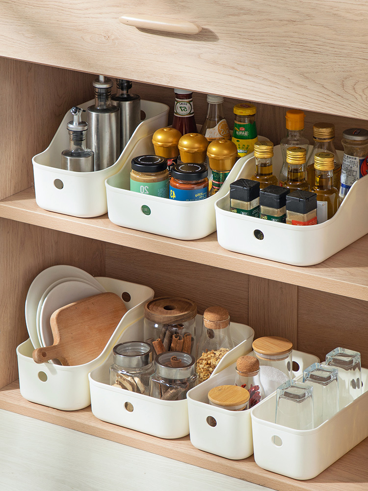 Jujiajia Kitchen Storage Box Cabinet Finishing Box Sink Table Seasoning Rack Household Cookware Storage Basket