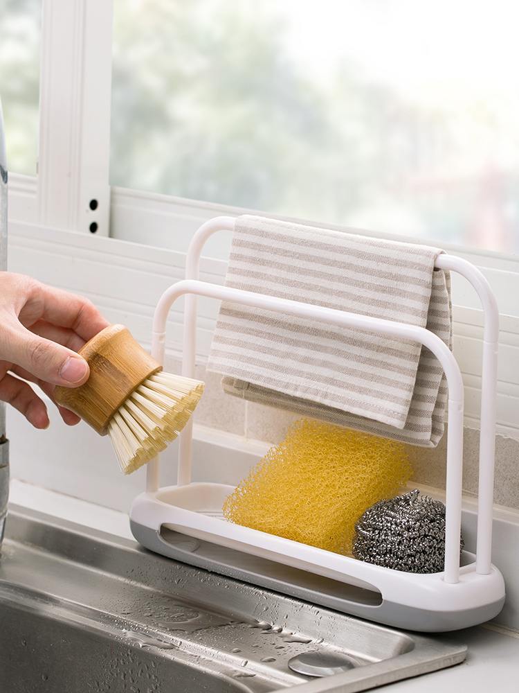 Household Rag Rack Kitchen Supplies Countertop Draining Rack Handy Gadget Sink Storage Shelf For Home Complete Collection Sponge Storage Rack