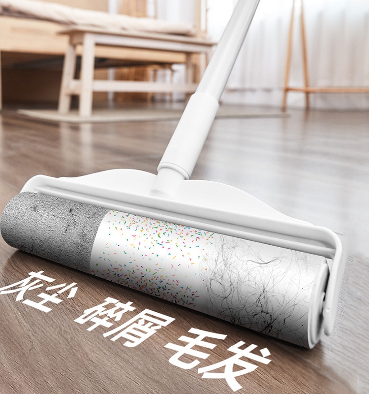 Lent Remover Roller Long Brush Holder Large Hair Removal Sticky Bed Floor Hair Cleanup Artifact Dust Roller Stick Hair Roller Brush