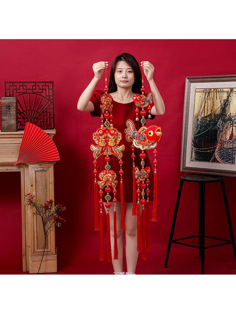Jujiajia New Year Decoration Layout Sundries Pendant Every Year There Are More than Chinese New Year Living Room Fu Character Tassel Ornament Charge