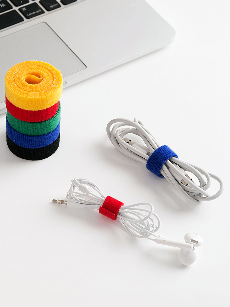 Jujiajia Velcro Wire Fixed Cord Manager Earphone Charging Data Cable Storage Internet Cable Organizing Binding Wire Ribbon