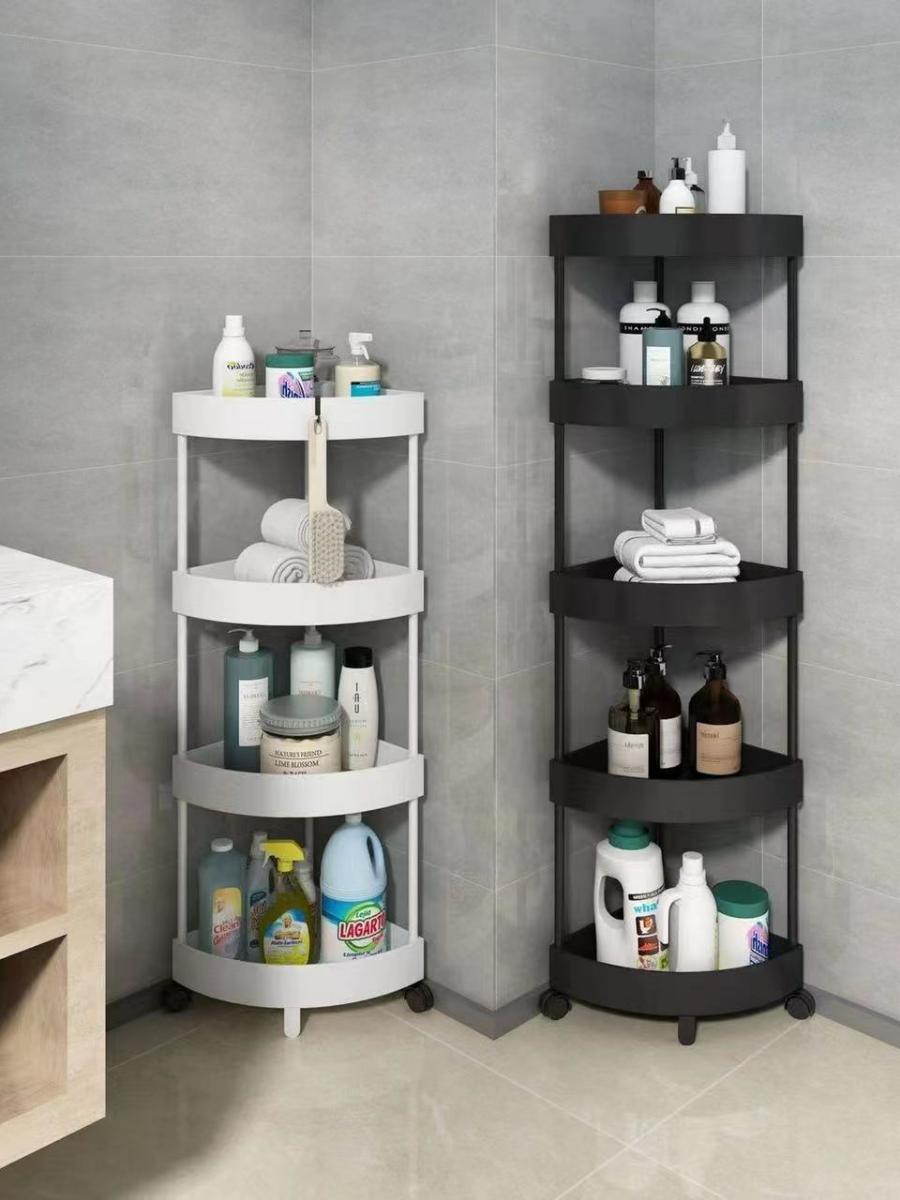 Corner Bathroom Angle Frame Floor Toilet Bathroom Storage Rack Gap Multi-Layer Kitchen Storage Rack Plastic