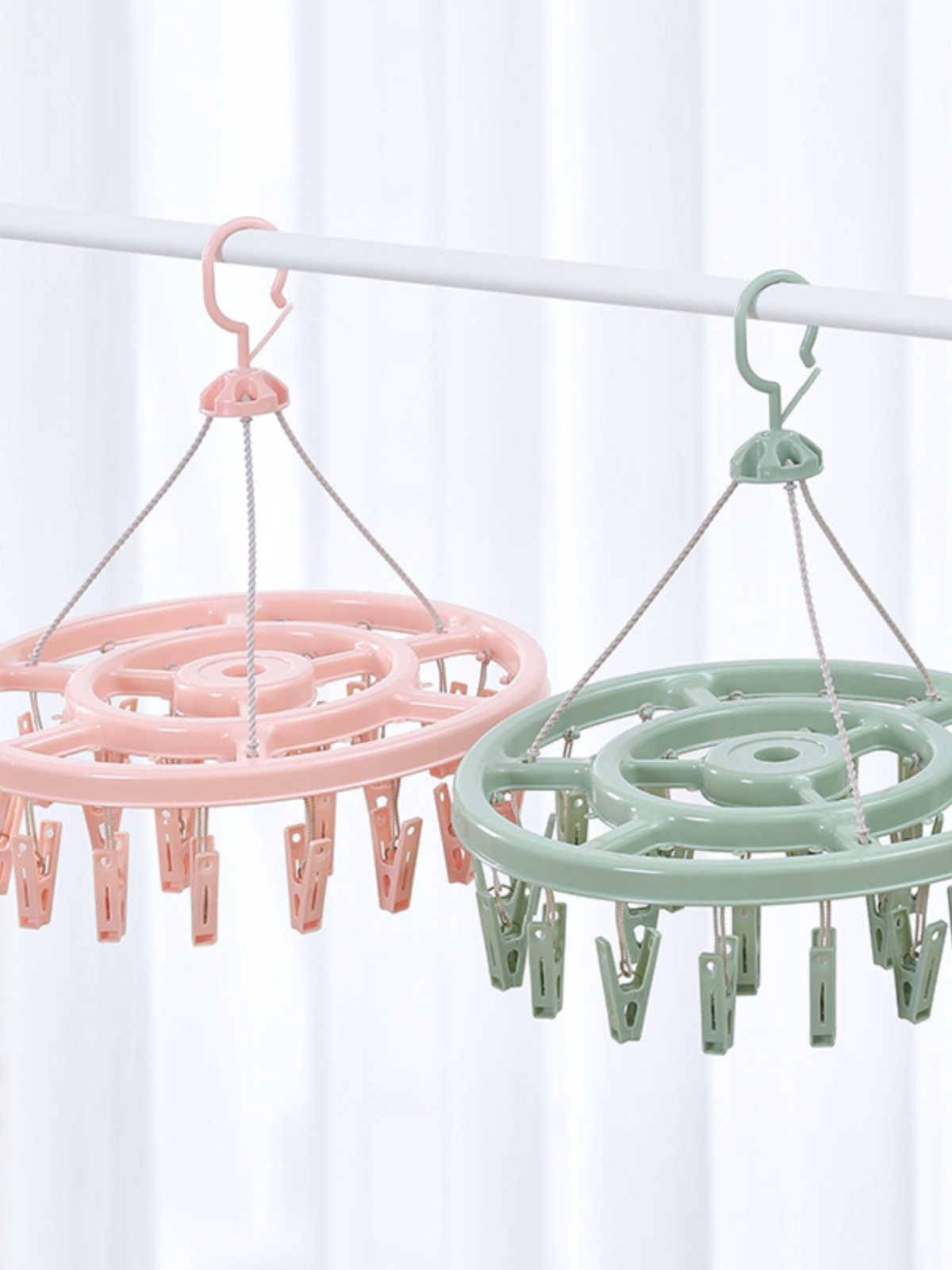 Disc Socks' Clip Windproof Multifunctional Clothes Hanger Multi-Clip Folding Balcony Clothes Pin Kids Underwear Clip Drying