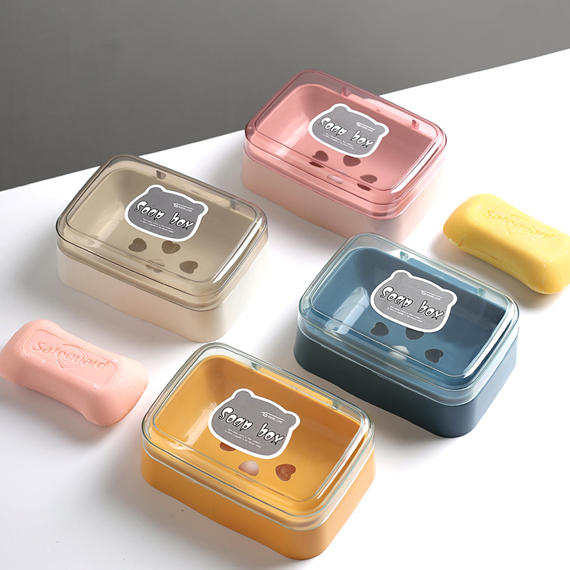 Jujiajia Soap Dish Bathroom Home Bathroom Soap Box Student Dormitory Creative Flip Soap Storage Box