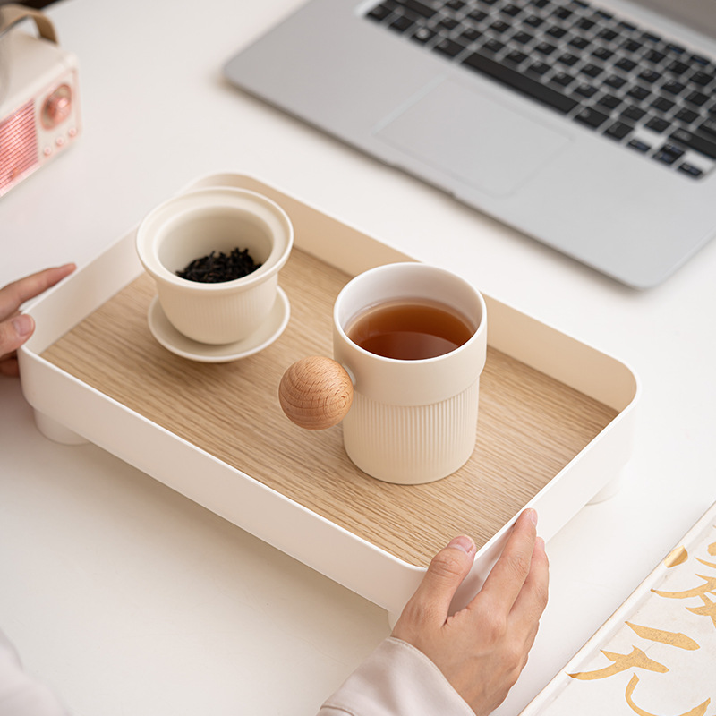 Jujiajia Cream Style Ceramic Water Cup Mug Kung Fu Tea Set with Cover Strain Office Household Tea Cup Tea Cup