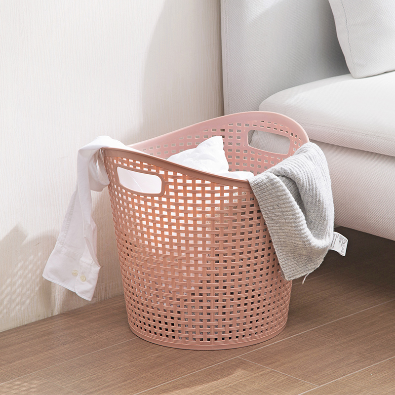 Jujiajia Large Plastic Laundry Basket Bathroom Laundry Basket Living Room Toys Clothing Storage Basket Dirty Clothes Storage Basket