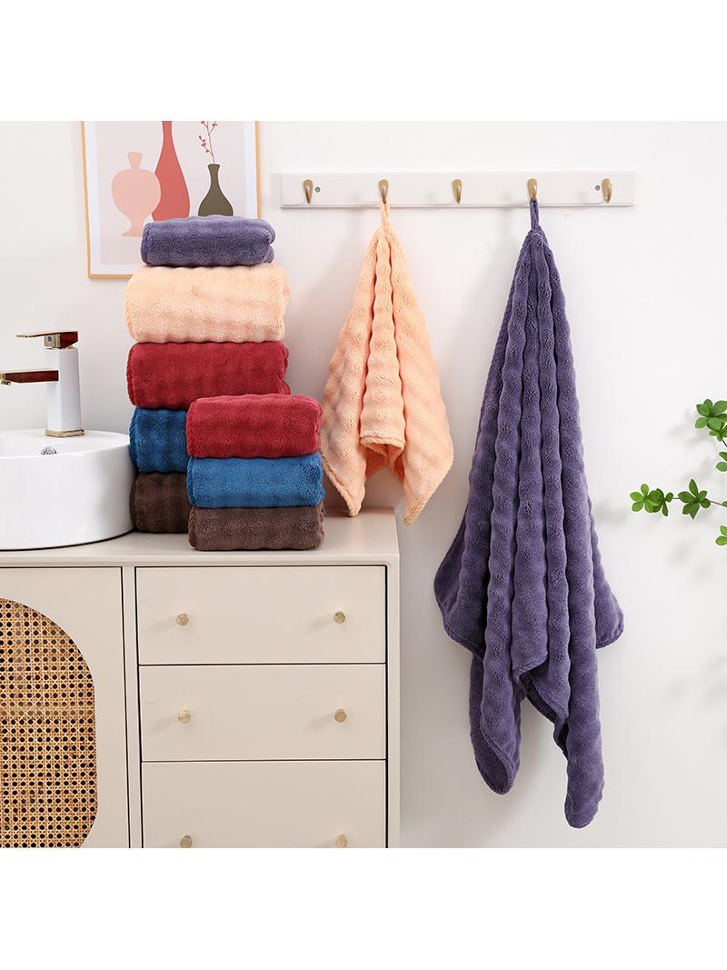 Jujiajia Trendy Coral Fleece Fine Woven Towels Covers Absorbent Soft Absorbent Bubble Fleece plus Size Thickened