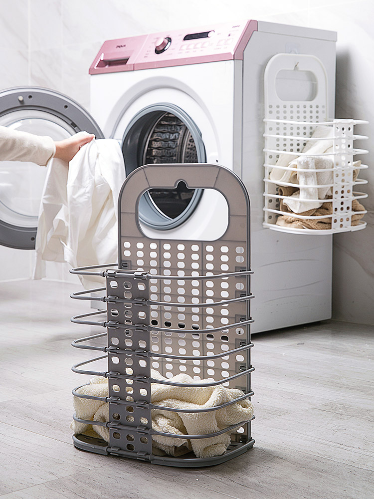 Jujiajia Foldable Plastic Wall-Mounted Bathroom Laundry Basket