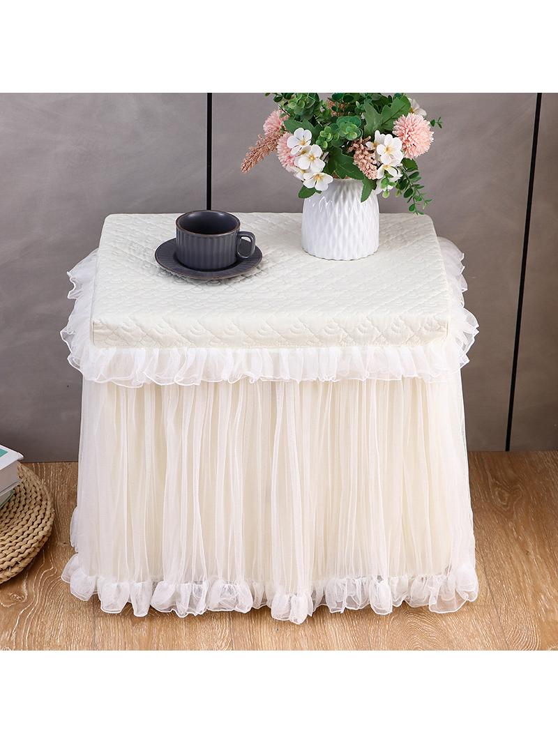 Jujiajia European Princess Style Bedroom Bedside Table Small Tablecloth Cabinet Safe All-Inclusive Full Covered Ugly Cover Cover