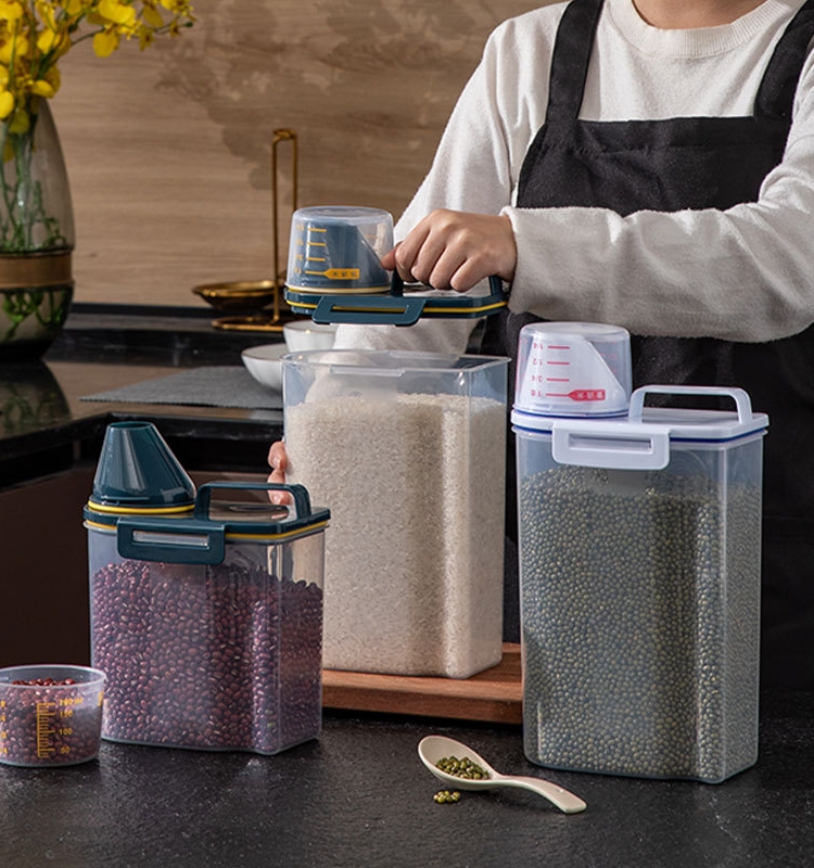Japanese-Style Small Rice Bucket For Home Kitchen Pest-Proof Moisture-Proof Cereals Flour Container M Cylinder Rice Tank Cereal Can