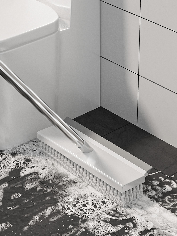 Jujiajia Long Handle Bristle Floor Brush Water Scraping Integrated Toilet Bathroom Tile Cleaning Brush Toilet Brush