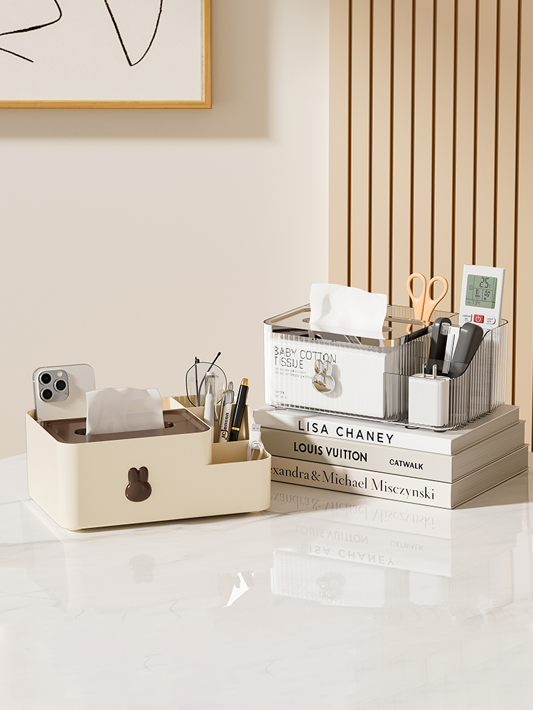 Tissue Box Living Room High-End Light Luxury High-Grade Tissue Box Desktop Napkin Box Tea Table Storage Box Tissue Box