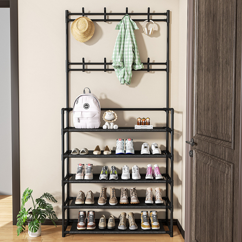 Shoes and Hat Rack Floor Integrated Shoe Rack Multi-Layer Home Doorway Dustproof Shoe Rack Dormitory Simple Storage Bag Hanging Rack