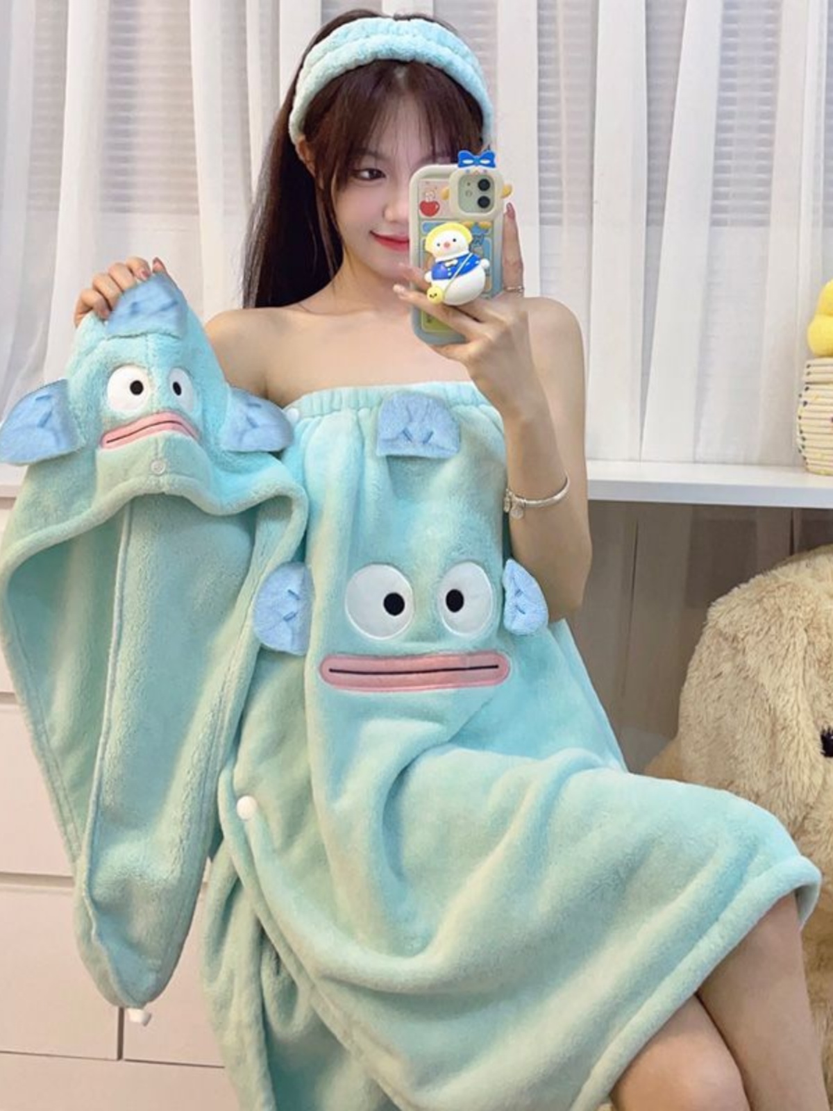Bath Towel For Home Women Can Wear Wrapping Towel Non-Cotton Cotton Absorbent Adult Bath Skirt Towel Hair-Drying Cap Bath New Arrival
