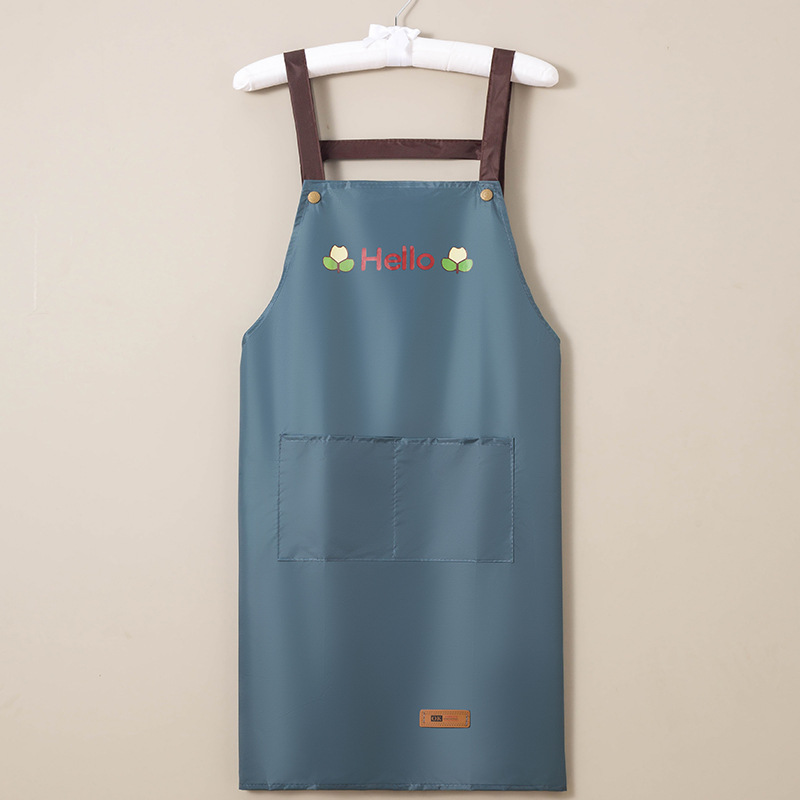 Jujiajia Waterproof Oil-Proof Household Kitchen Strap Apron Fashion K-style Adult Cooking Work Stain-Resistant Haircut