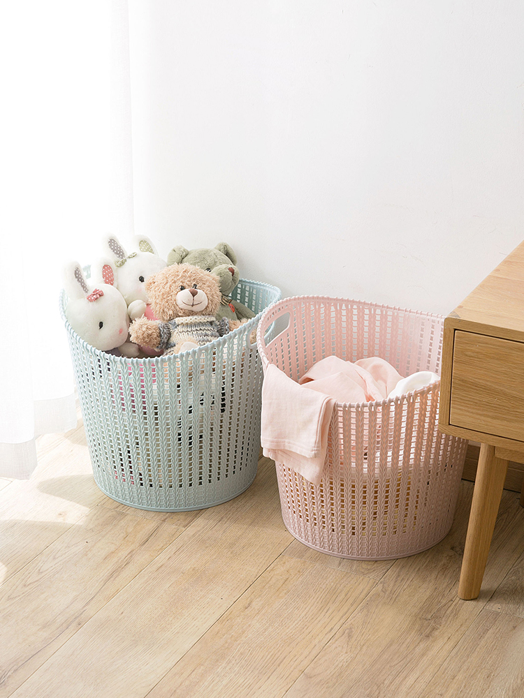 Jujiajia Plastic Laundry Basket For Home Bathroom Dirty Clothes Storage Basket Dirty Clothes Basket Large Capacity Toy Storage Basket