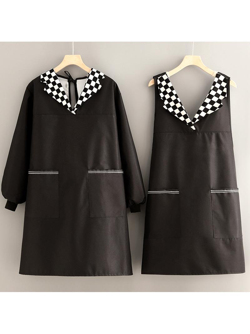 Jujiajia Fashion and Environment-Friendly Waterproof Long Sleeve Apron For Home Kitchen Cooking Smock Female Adult Working Fashionable Western Style