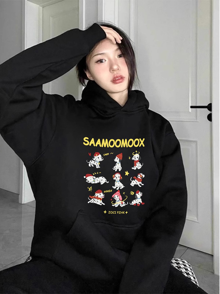 Heavy Hoodie Women 2025 New Popular Spring and Autumn Hooded T-shirt American Oversize Fleece-lined Thick Loose Outerwear