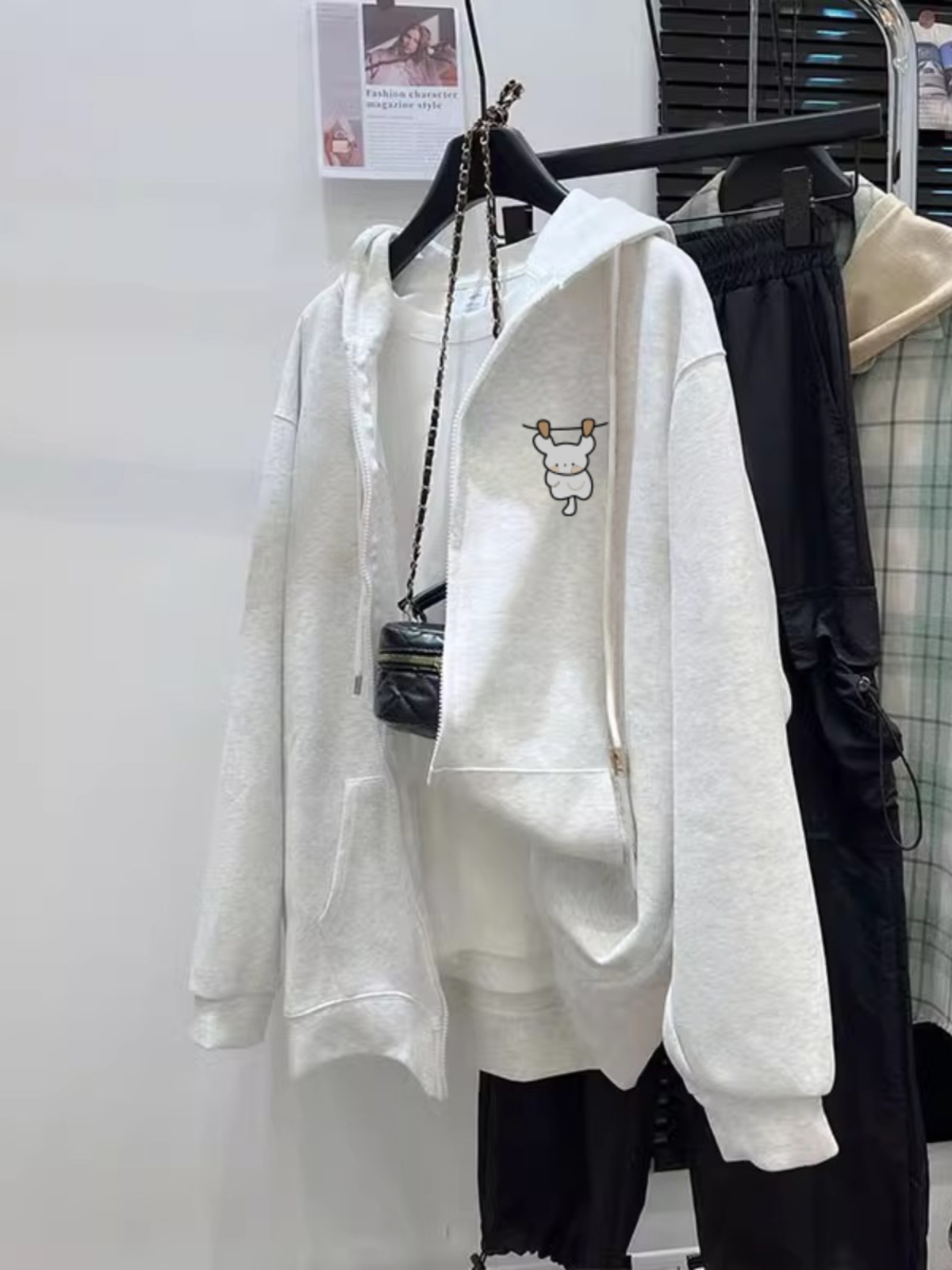 American Cardigan Hoodie Women's Autumn and Winter 2025 New Arrival Best Selling Plus Size Plus Size Ladies Slim Looking Belly Covering Fleece Padded Coat