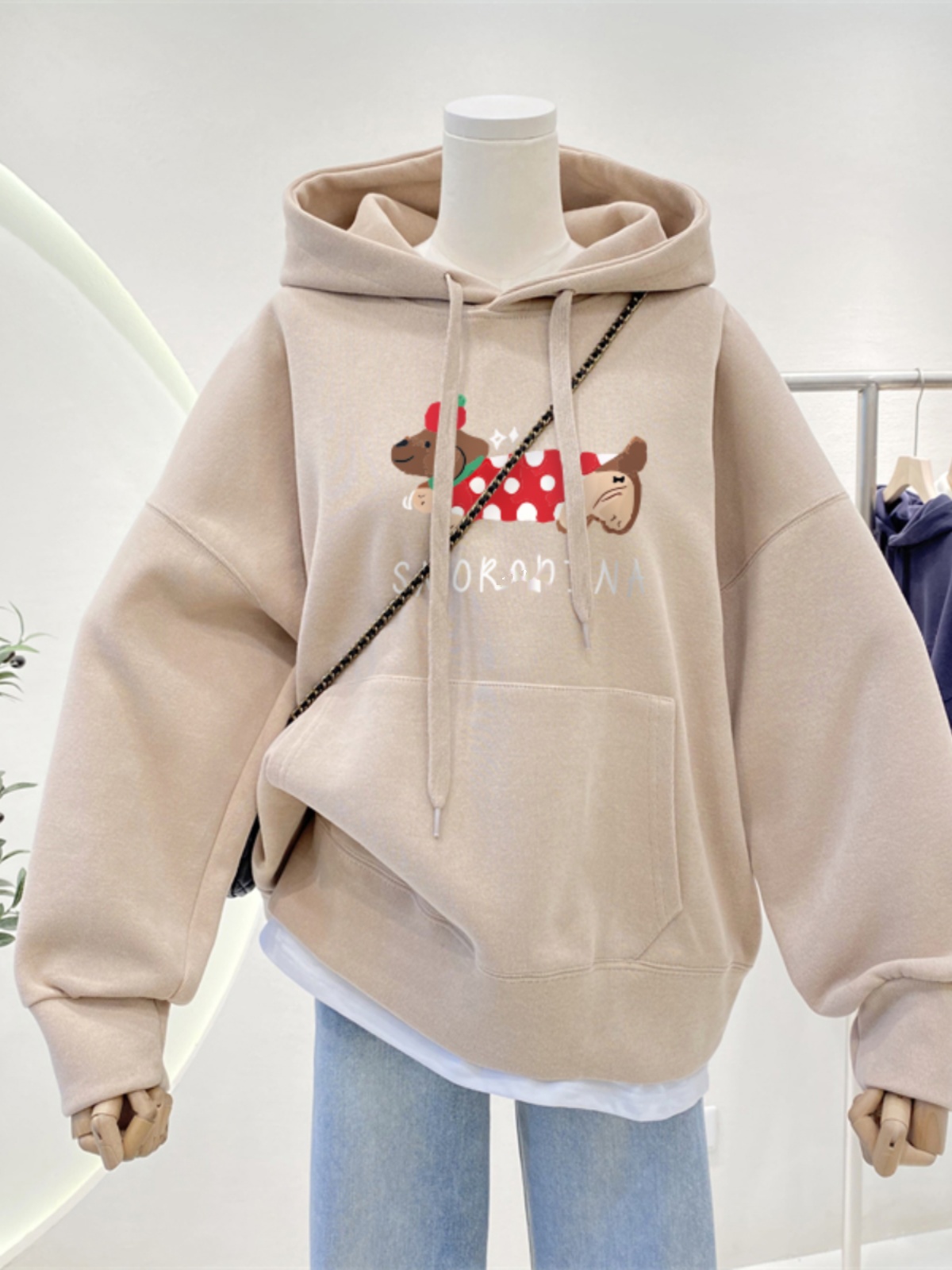 Hooded Fall and Winter Plus Size Brushed Hoody Female 2025 New Arrival Best Selling Christmas Red Outwear Plus Size Ladies Baggy Coat Outwear Tide
