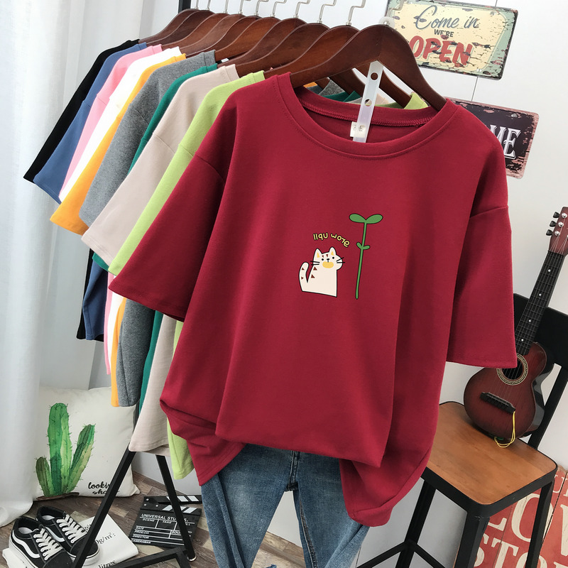 Extra Large Size 240kg MMT Loose Slim Looking Belly-Covering Short Sleeve