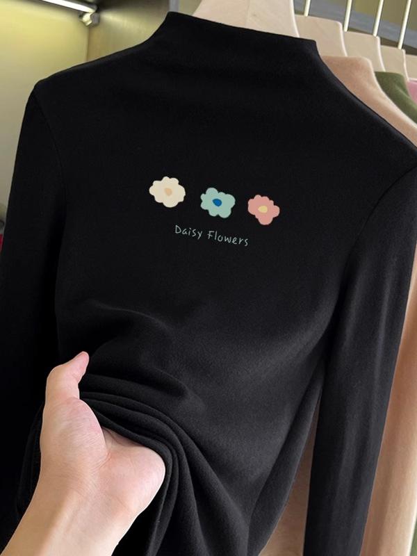 Half Turtleneck Bottoming Shirt Women's 2025 New Arrival Fall and Winter Plus Size Plus Size Ladies Long Sleeves T-shirt Women's Inner Wear Dralon Slim Looking Tops