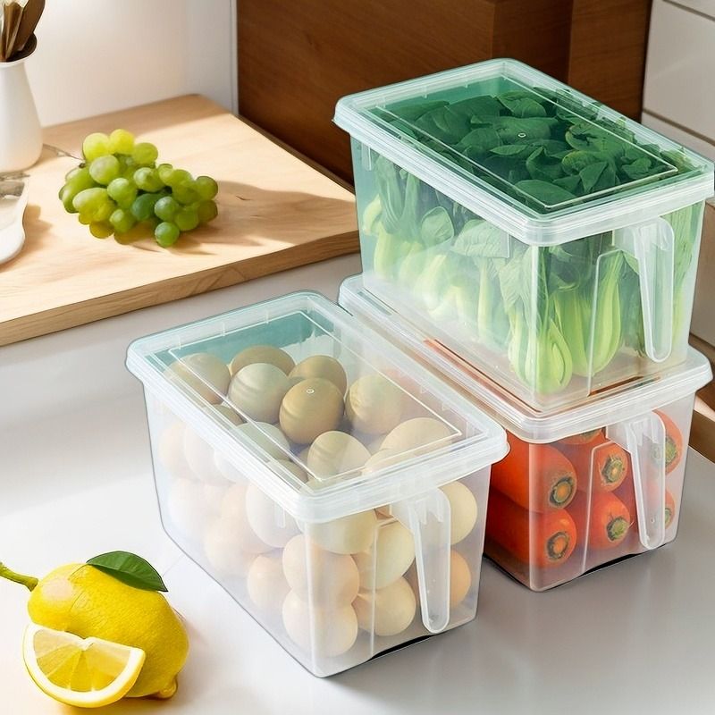 Kitchen Large Capacity Fruit and Egg Rectangular Crisper