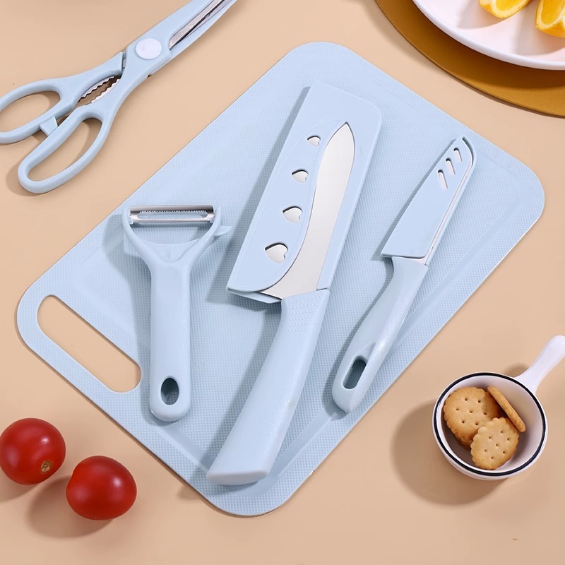 Kitchen Knife Cutting Board Household Kitchenware Student Dormitory Suit Combination Knife Fruit Knife Chopping Board for Fruits Peeler Scissors