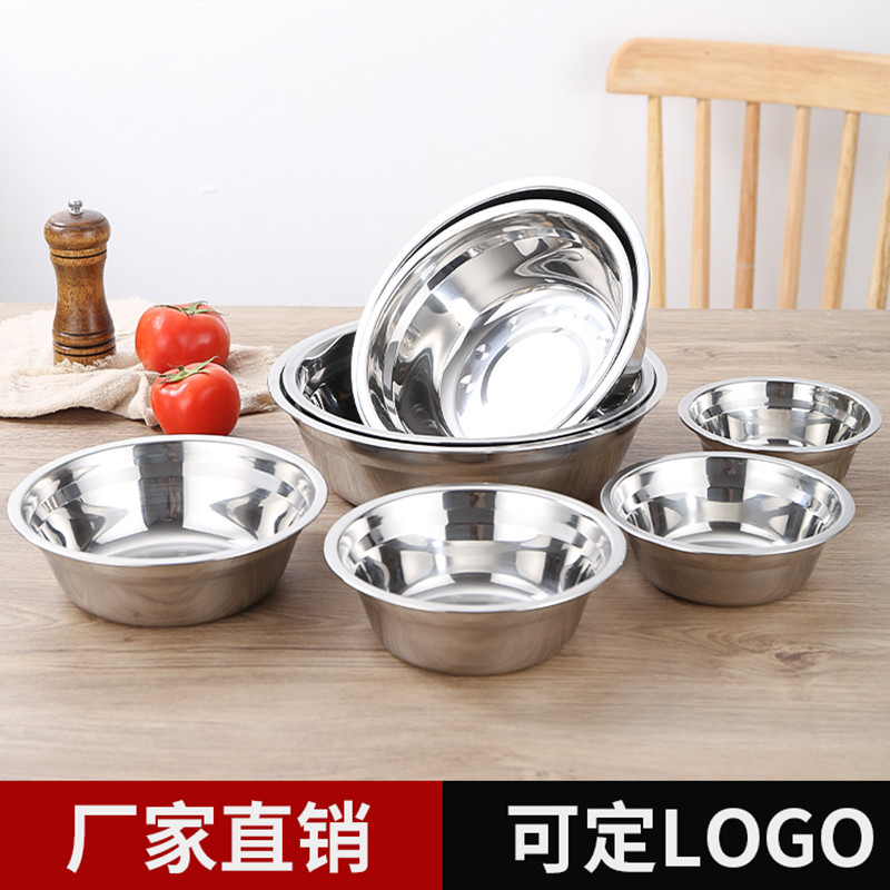 Fast Food Plate Soup Plate Bowl Student Beat Eggs Knead Dough Stainless Steel