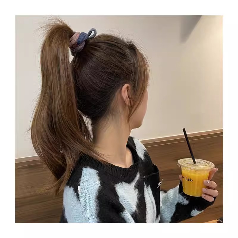 High Elastic Hair Bands Rubber Band Hair Band Bows High Elastic Hair Bands Milk Tea Color Mixed Hair Band
