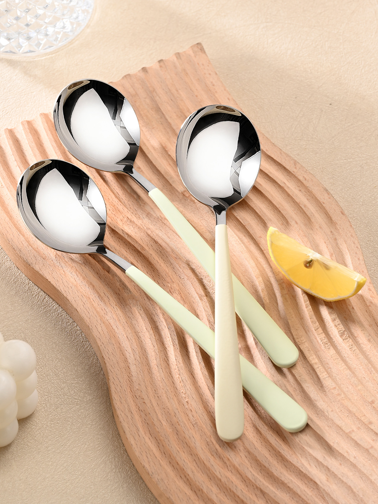 Cream Style Spoon For Home Food Grade 304 Stainless Steel Soup Ladle High-Grade Exquisite 316 Good-looking Eating Spoon Spoon