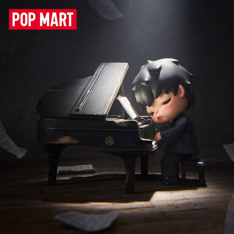 PopMart Pop Mart Hirono Pianist Hand-Made Trendy Toys Fashion Gift Decoration Hanging Card
