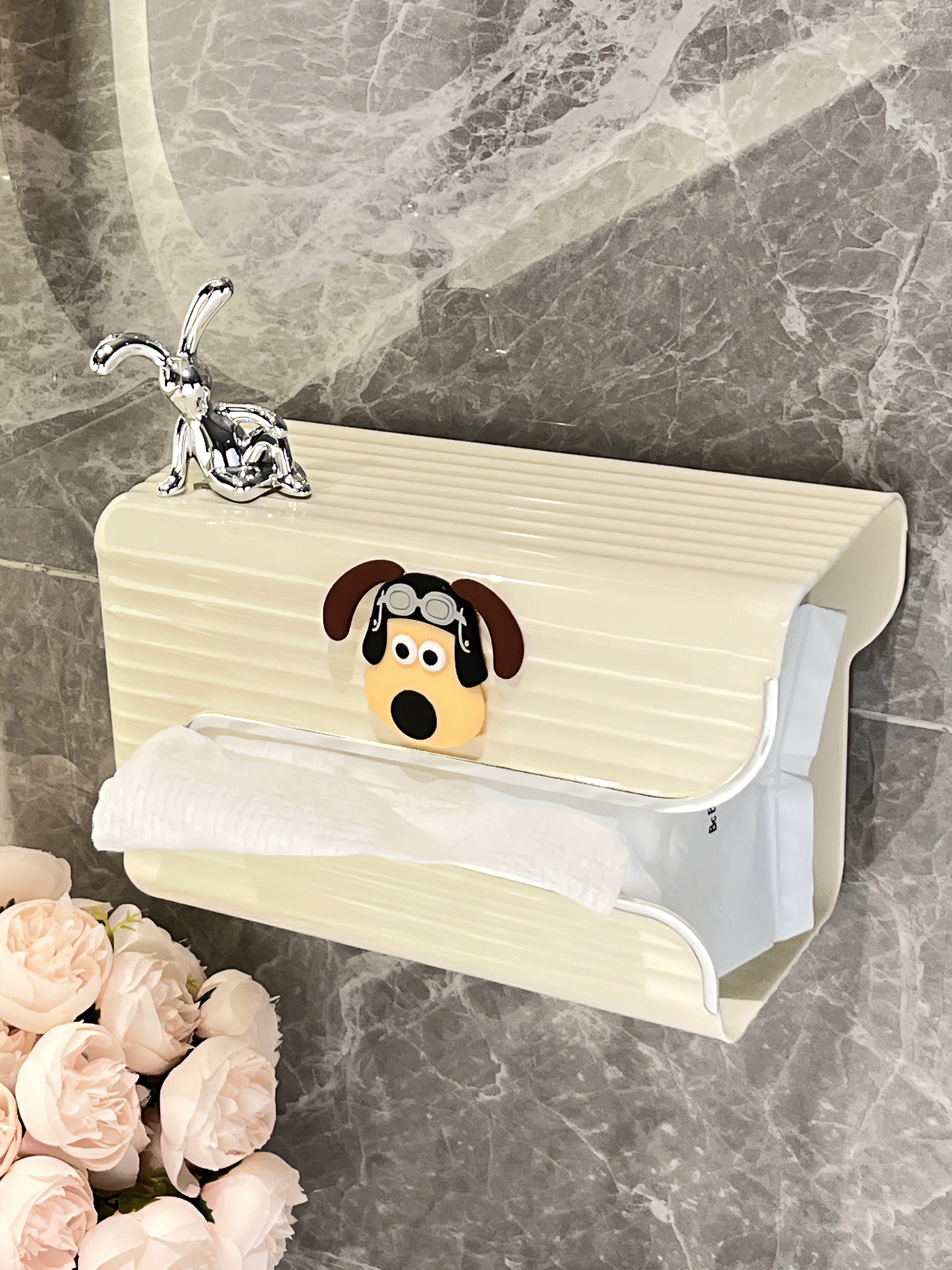 Bathroom Face Cloth Storage Box Wall-Mounted Kitchen and Toilet Paper Extraction Box Storage Rack Bathroom Facial Tissue Toilet Paper Box