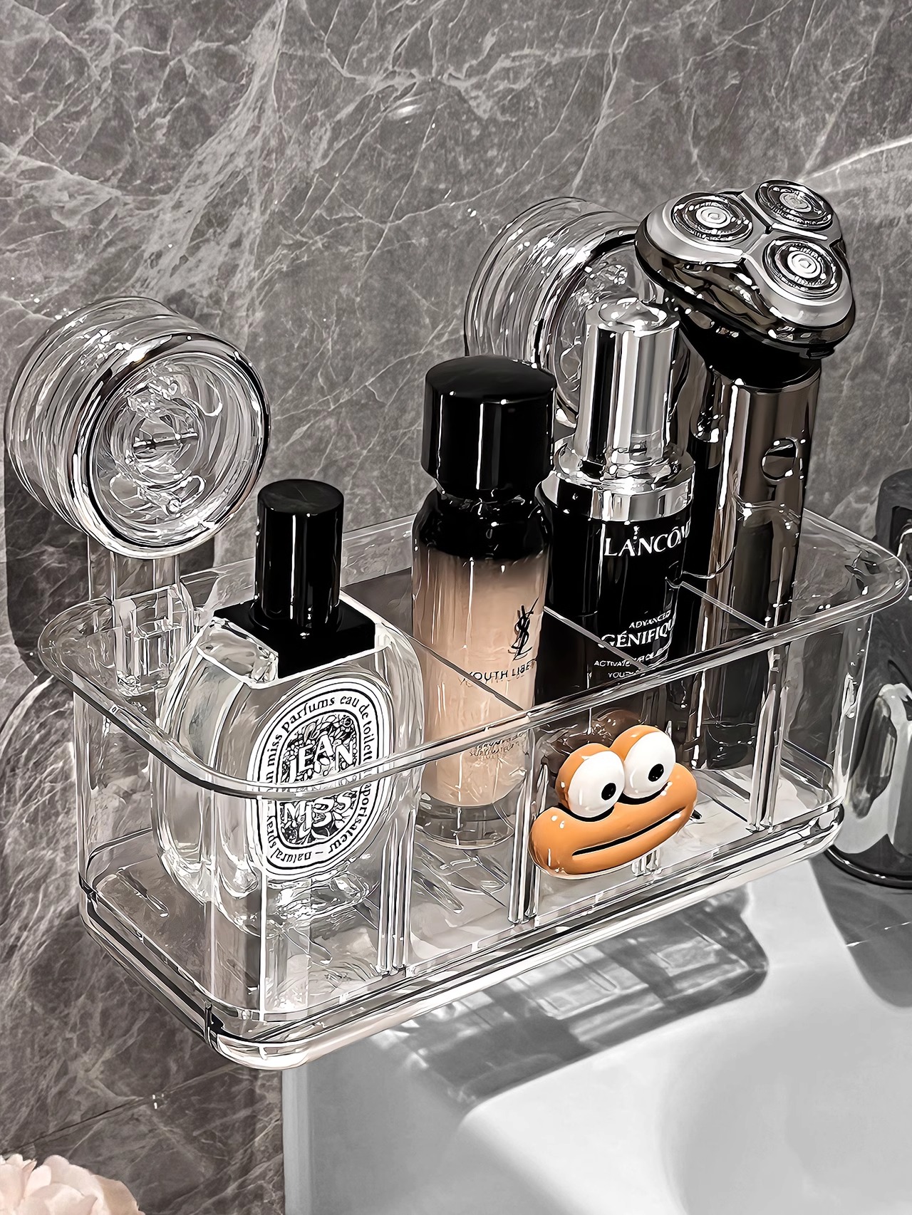 Suction Cup Bathroom Rack Bathroom Shelf Washstand Cosmetic Wall-Mounted Bathroom Toothbrush Drain Storage Box