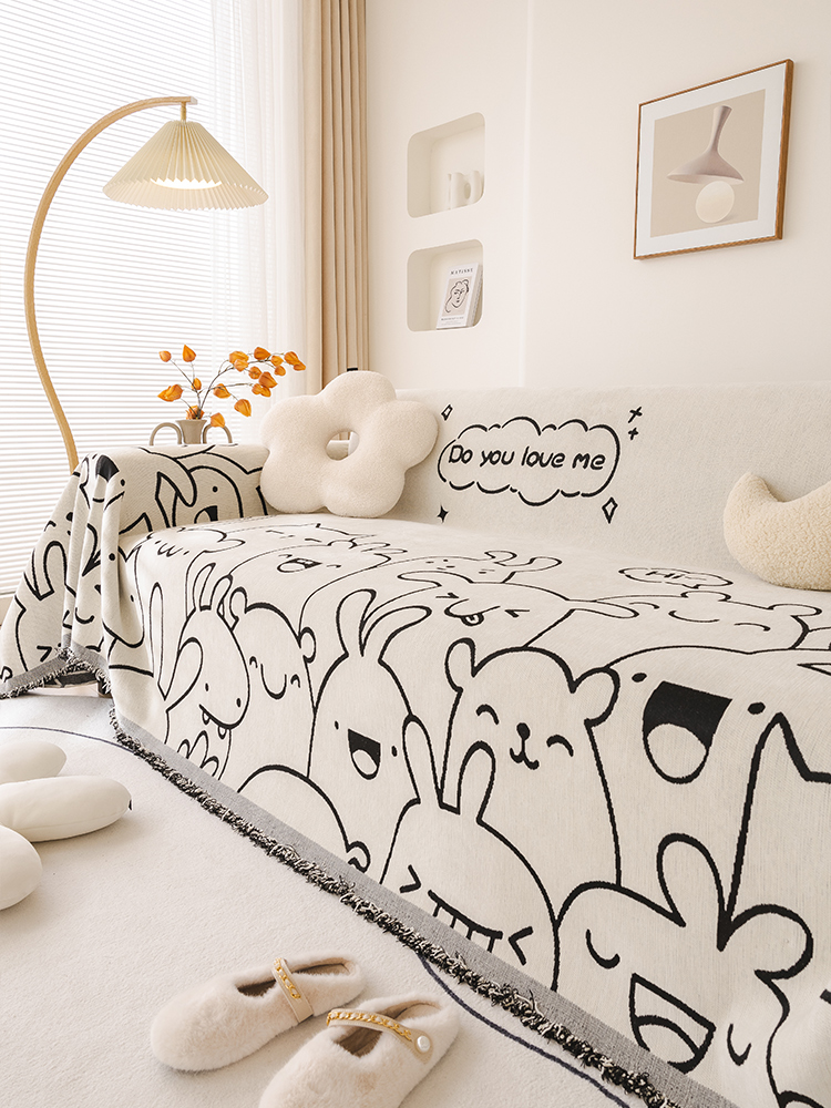 Chenille Sofa Cover Cloth 2025 New Arrival Accessible Luxury Fancy Non Slip a Whole Full Cover Towel Blanket Universal Sofa Cushion