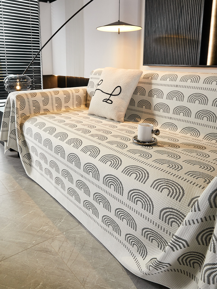Accessible Luxury Fancy Ice Silk Sofa Cover Towel 2025 Summer New Arrival Universal Full Covered Cushion Sofa Cover Cover Blanket